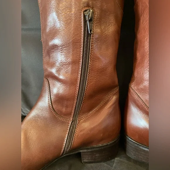 Sesto Meucci Women's Shoes Brown Leather Zip Up Knee High Fashion Boots Size 8.5 - Picture 11 of 16